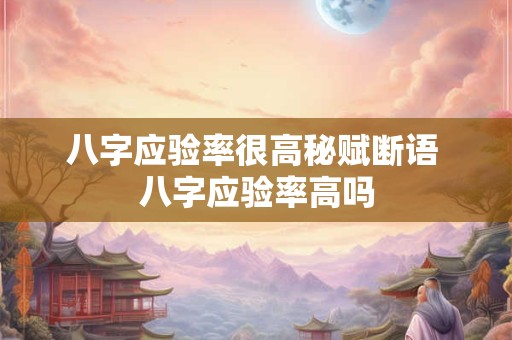 八字应验率很高秘赋断语 八字应验率高吗