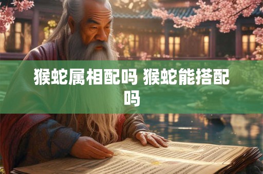 猴蛇属相配吗 猴蛇能搭配吗