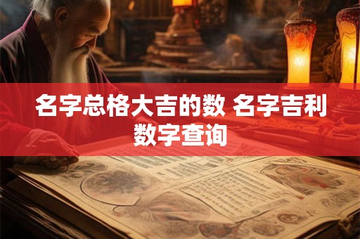 名字总格大吉的数 名字吉利数字查询