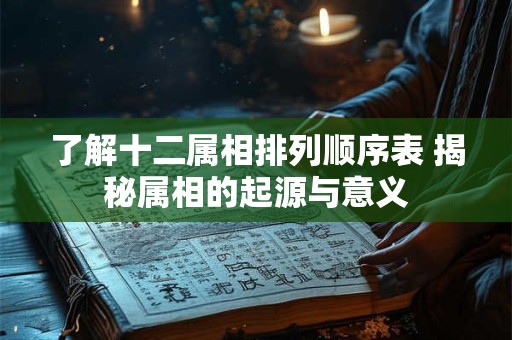 了解十二属相排列顺序表 揭秘属相的起源与意义