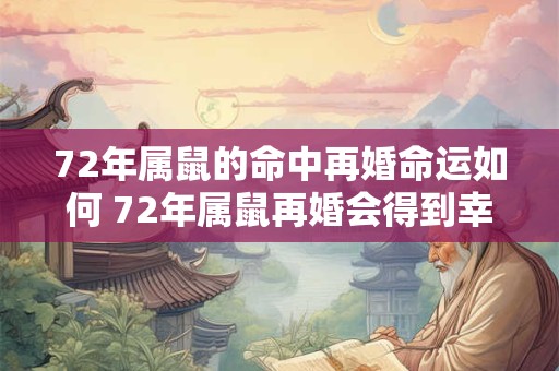72年属鼠的命中再婚命运如何 72年属鼠再婚会得到幸福吗