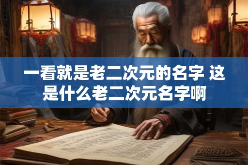 一看就是老二次元的名字 这是什么老二次元名字啊