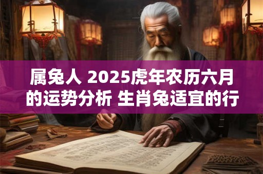 属兔人 2025虎年农历六月的运势分析 生肖兔适宜的行业