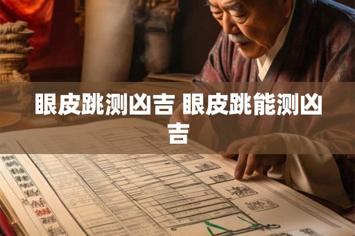 眼皮跳测凶吉 眼皮跳能测凶吉