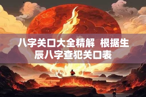 八字关口大全精解  根据生辰八字查犯关口表