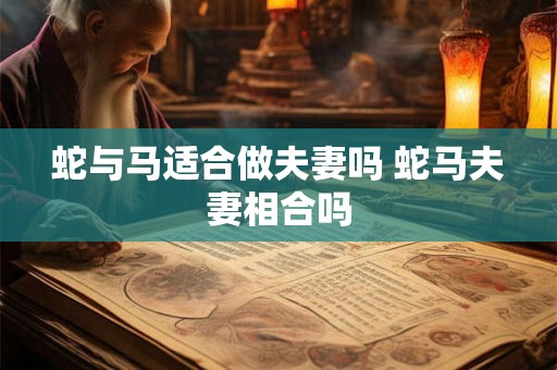 蛇与马适合做夫妻吗 蛇马夫妻相合吗