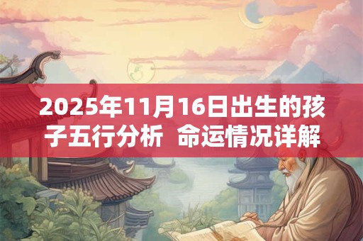 2025年11月16日出生的孩子五行分析  命运情况详解