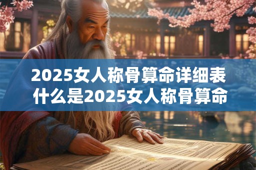 2025女人称骨算命详细表 什么是2025女人称骨算命详细表
