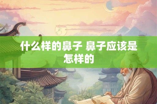 什么样的鼻子 鼻子应该是怎样的