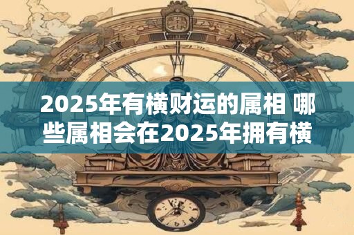2025年有横财运的属相 哪些属相会在2025年拥有横财运