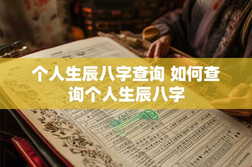 个人生辰八字查询 如何查询个人生辰八字