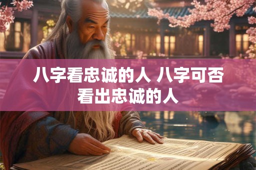 八字看忠诚的人 八字可否看出忠诚的人