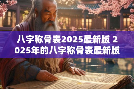 八字称骨表2025最新版 2025年的八字称骨表最新版是什么