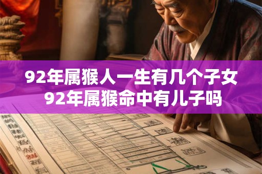 92年属猴人一生有几个子女 92年属猴命中有儿子吗
