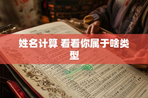 姓名计算 看看你属于啥类型