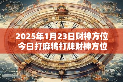 详细阅读:2025年1月23日财神方位 今日打麻将打牌财神方位 2025年1月23日财神方位 今日打麻将打牌财神方位