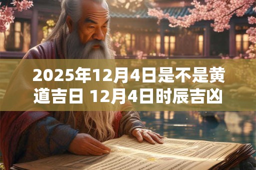 2025年12月4日是不是黄道吉日 12月4日时辰吉凶