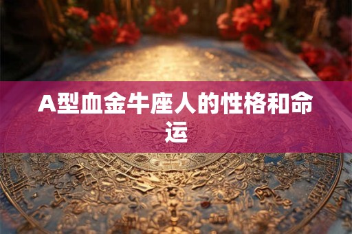 A型血金牛座人的性格和命运
