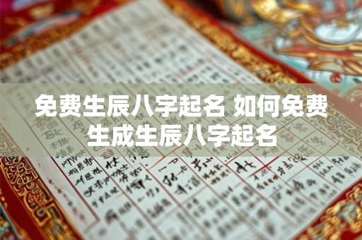 免费生辰八字起名 如何免费生成生辰八字起名