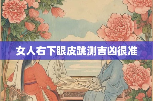 女人右下眼皮跳测吉凶很准