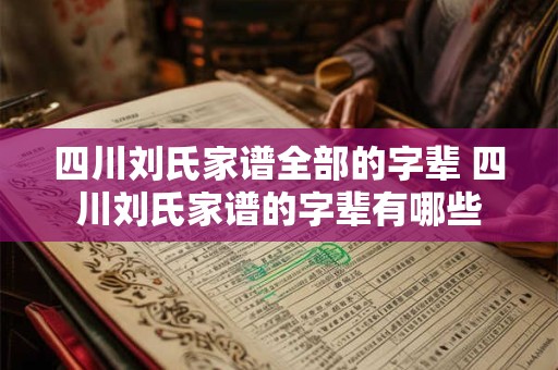 四川刘氏家谱全部的字辈 四川刘氏家谱的字辈有哪些