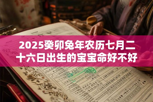 2025癸卯兔年农历七月二十六日出生的宝宝命好不好