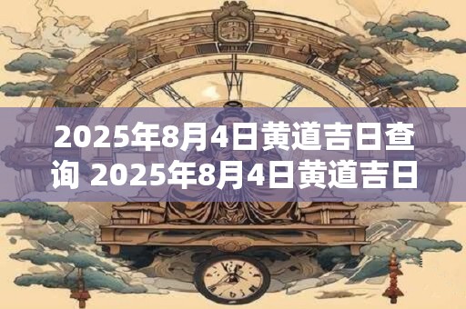 2025年8月4日黄道吉日查询 2025年8月4日黄道吉日是哪天