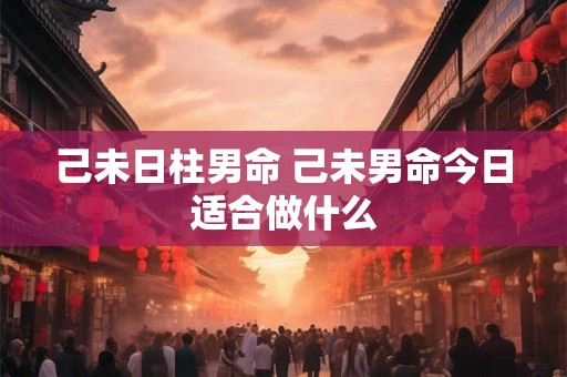 己未日柱男命 己未男命今日适合做什么