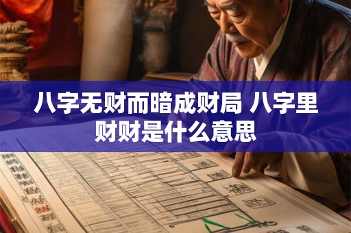 八字无财而暗成财局 八字里财财是什么意思