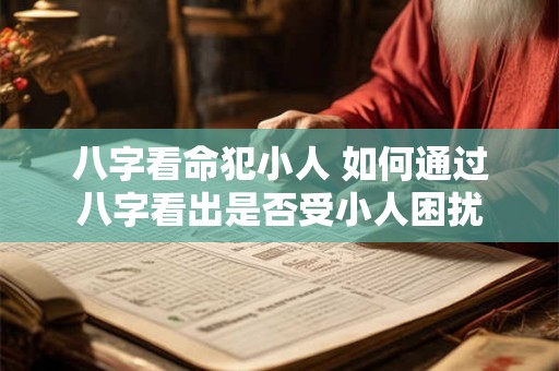 八字看命犯小人 如何通过八字看出是否受小人困扰