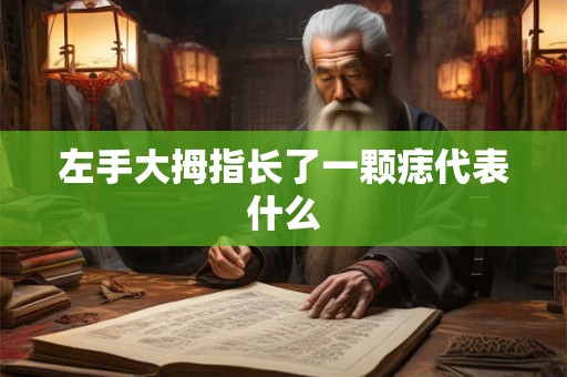 左手大拇指长了一颗痣代表什么