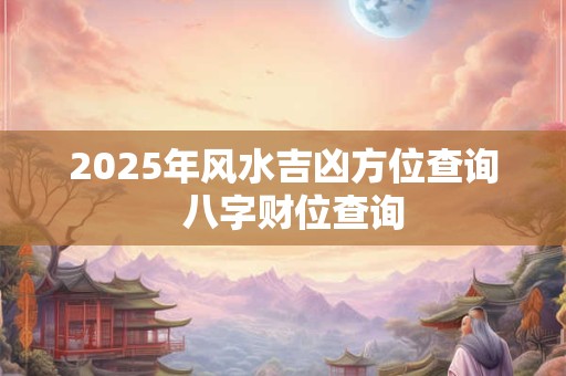 2025年风水吉凶方位查询  八字财位查询
