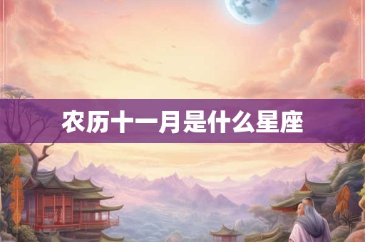 农历十一月是什么星座 农历十一月是什么星座