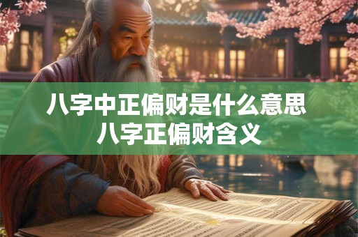 八字中正偏财是什么意思 八字正偏财含义
