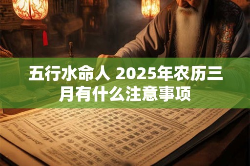 五行水命人 2025年农历三月有什么注意事项