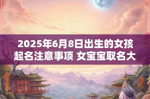 2025年6月8日出生的女孩起名注意事项 女宝宝取名大全