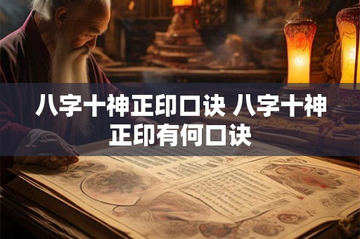 八字十神正印口诀 八字十神正印有何口诀