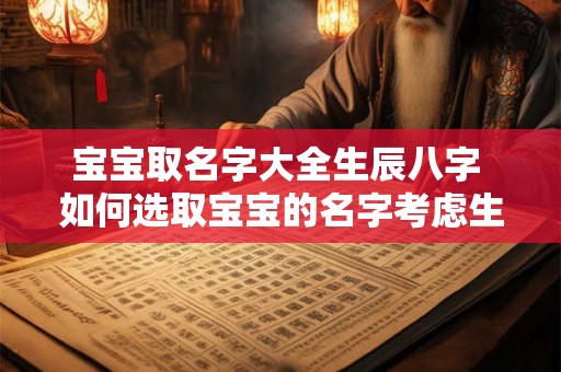 宝宝取名字大全生辰八字 如何选取宝宝的名字考虑生辰八字