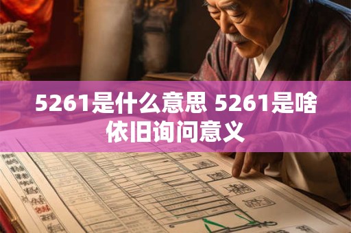 5261是什么意思 5261是啥依旧询问意义