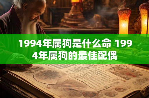 1994年属狗是什么命 1994年属狗的最佳配偶