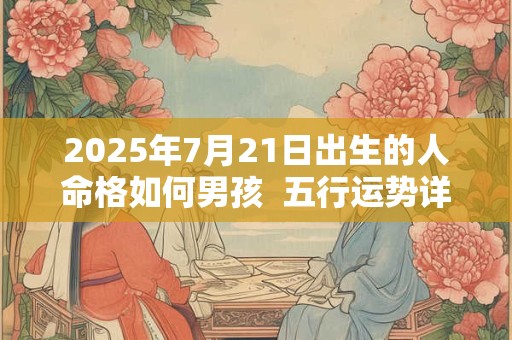 2025年7月21日出生的人命格如何男孩  五行运势详解