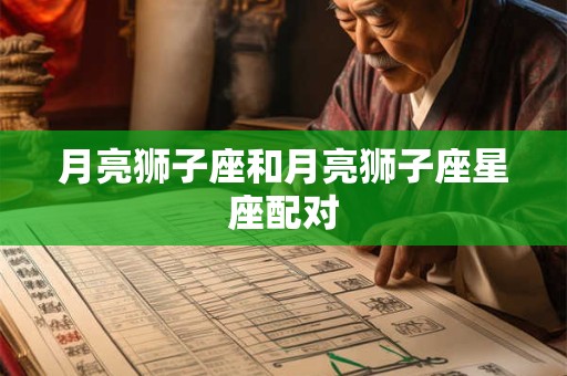 月亮狮子座和月亮狮子座星座配对