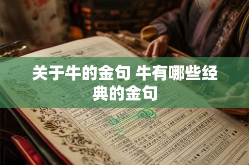 关于牛的金句 牛有哪些经典的金句