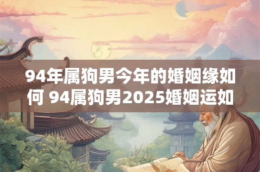94年属狗男今年的婚姻缘如何 94属狗男2025婚姻运如何