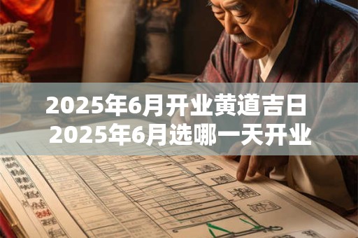 2025年6月开业黄道吉日 2025年6月选哪一天开业