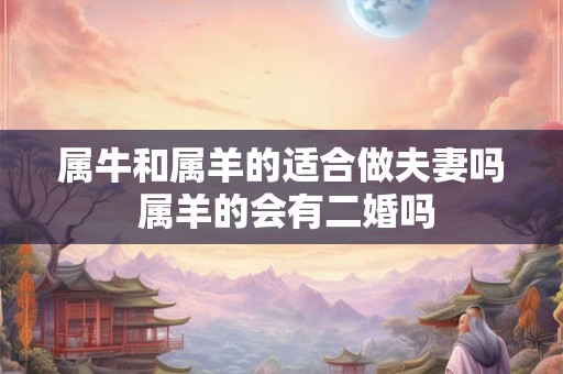 属牛和属羊的适合做夫妻吗 属羊的会有二婚吗