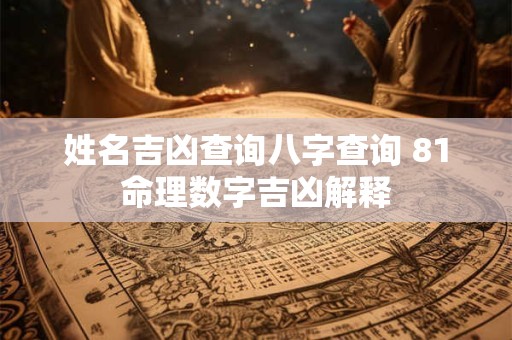 姓名吉凶查询八字查询 81命理数字吉凶解释