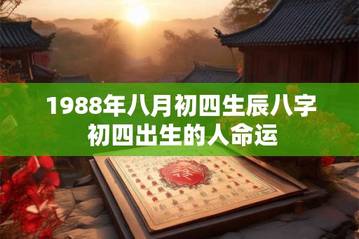 1988年八月初四生辰八字 初四出生的人命运