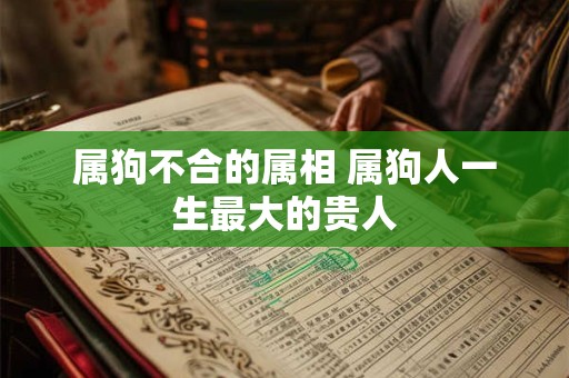 属狗不合的属相 属狗人一生最大的贵人