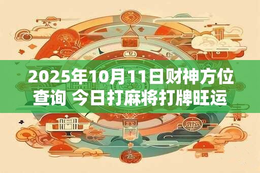 2025年10月11日财神方位查询 今日打麻将打牌旺运方位